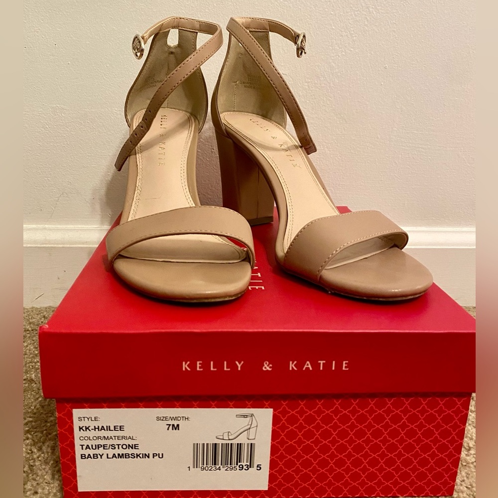 Kelly & Katie Taupe Block Heel Sandals